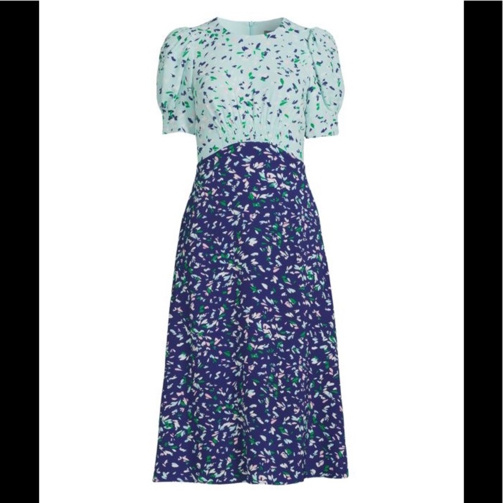 Vince Camuto Abstract-Print Crepe Dress